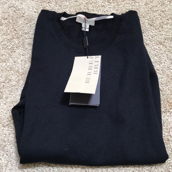 NWT! BURBERRY Brit Size M Black merino wool sweater - Picture 8 of 8